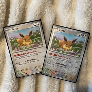 Pokémon Eevee Two Pack Reverse Holographic and Normal